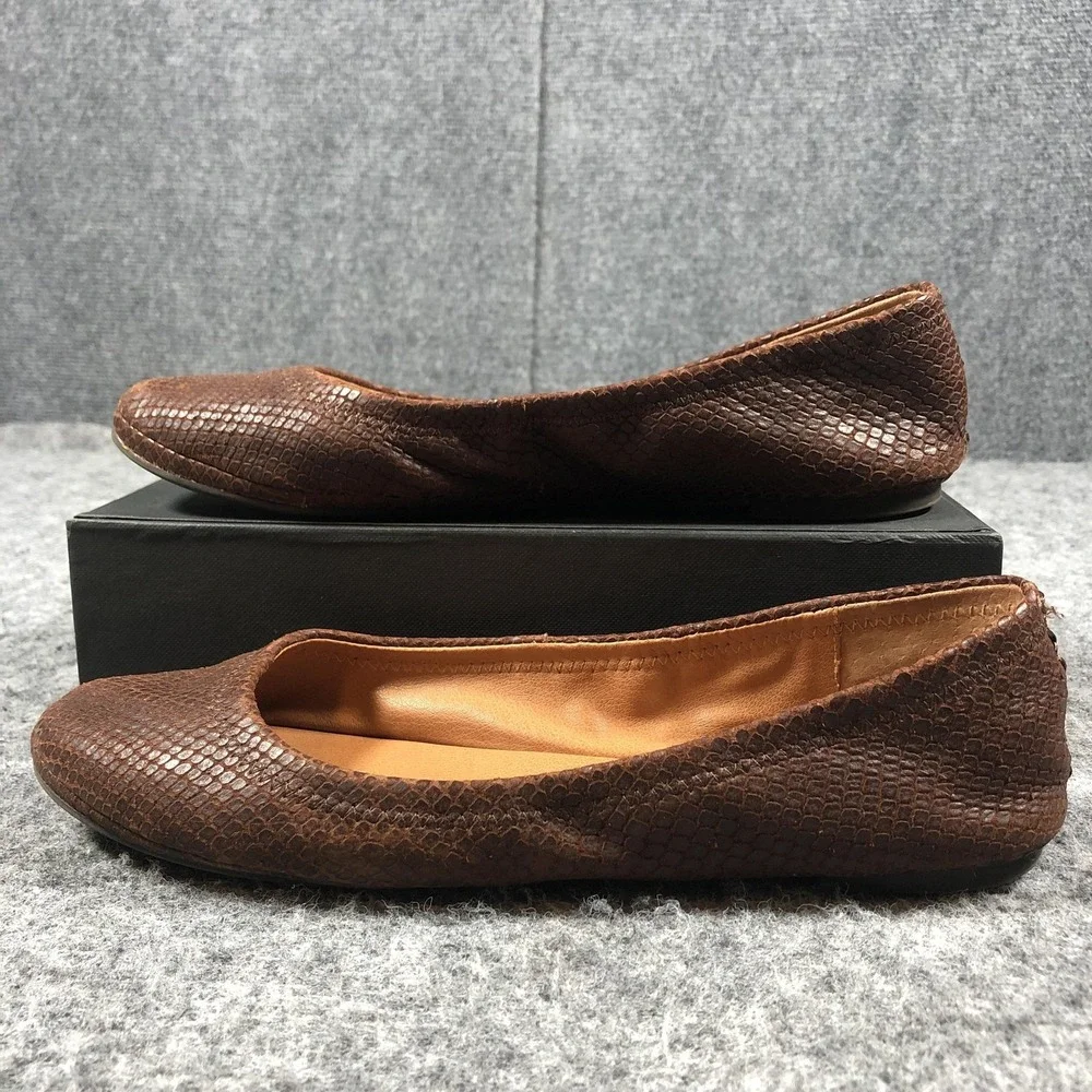 Lucky Brand LK-Emmie4 Shoes Womens Size 8.5 Brown Leather‎ Ballet Flats Comfort